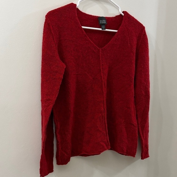 Eileen Fisher Sweaters - Eileen Fisher Vibrant Red Knit sweater - small - wool blend - Vneck